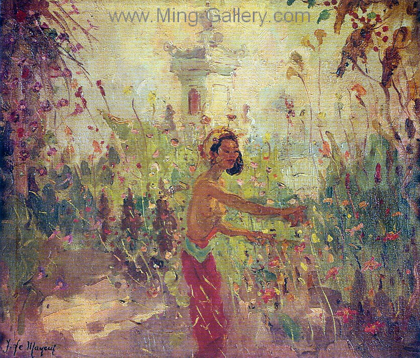 Famous Bali Artist Merpres painting on canvas BAA0022