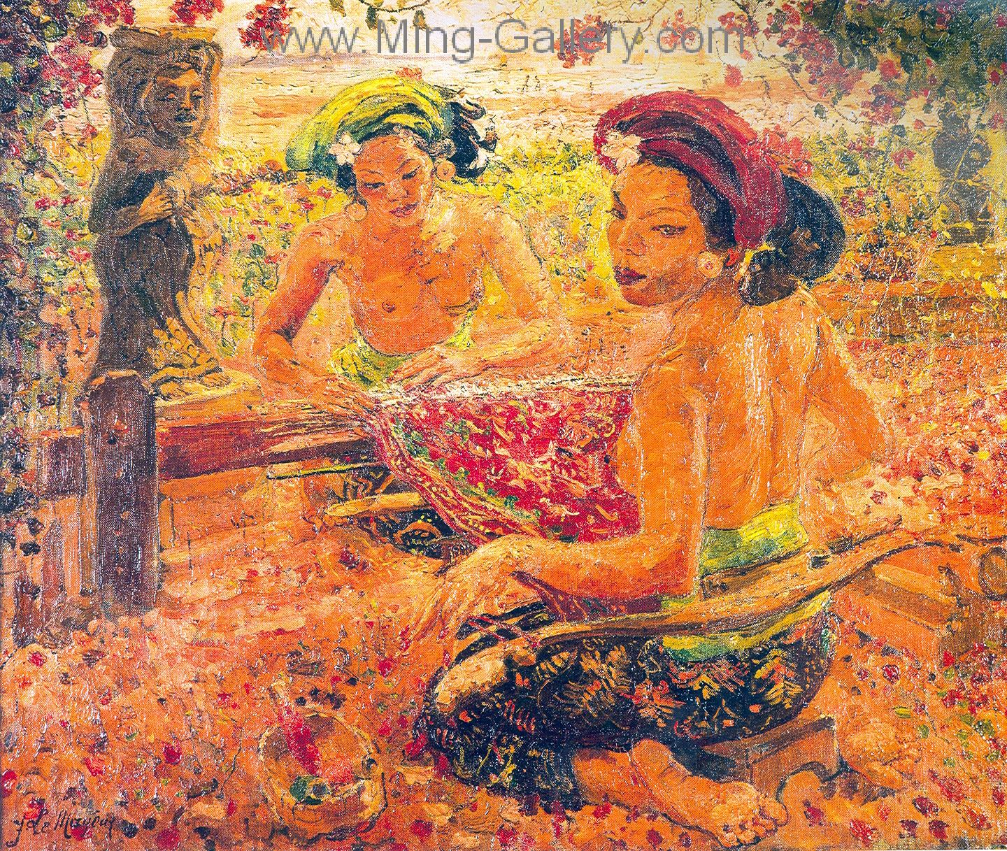 Famous Bali Artist Merpres painting on canvas BAA0035