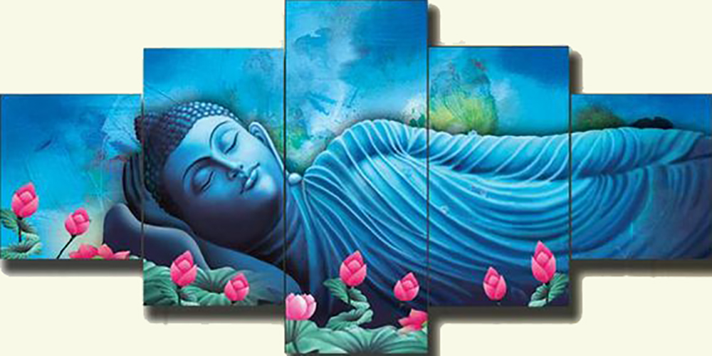 Group Painting Sets Buddha 5 Panel painting on canvas PAB0005