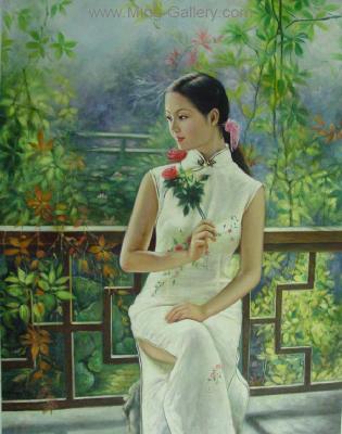 Traditional Chinese Ladies painting on canvas PRT0063