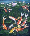 Koi Fish painting on canvas ANF0003