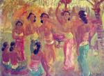Famous Bali Artist Merpres painting on canvas BAA0023