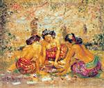 Famous Bali Artist Merpres painting on canvas BAA0027