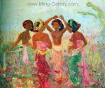 Famous Bali Artist Merpres painting on canvas BAA0030