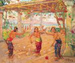 Famous Bali Artist Merpres painting on canvas BAA0033