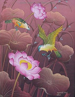 Birds painting on canvas ANB0008