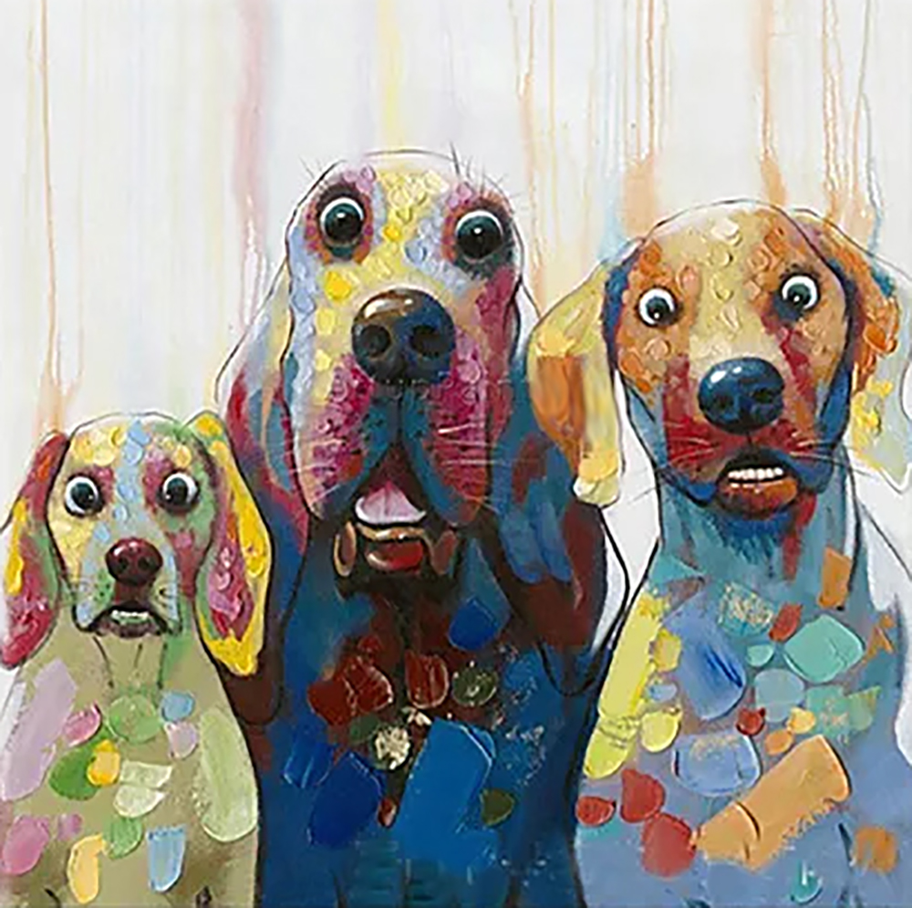 Dogs painting on canvas AND0024