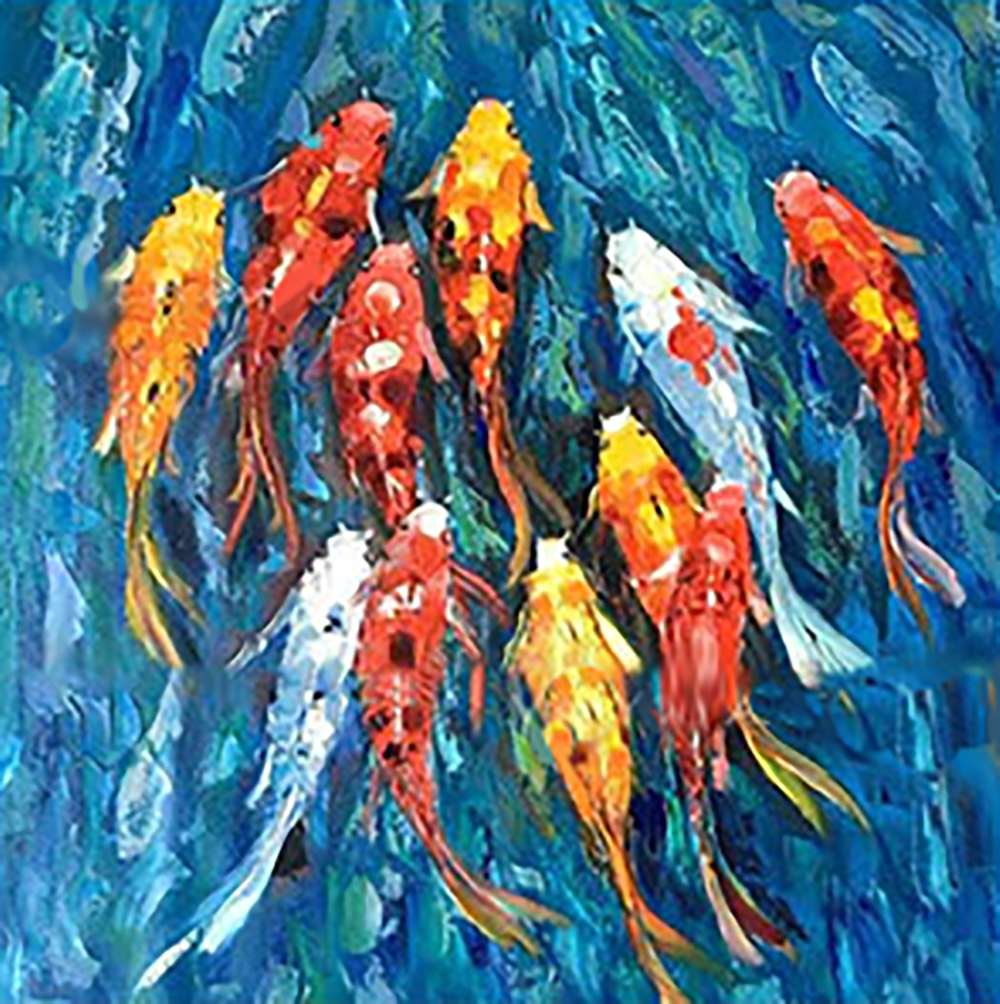 Koi Fish painting on canvas ANF0006