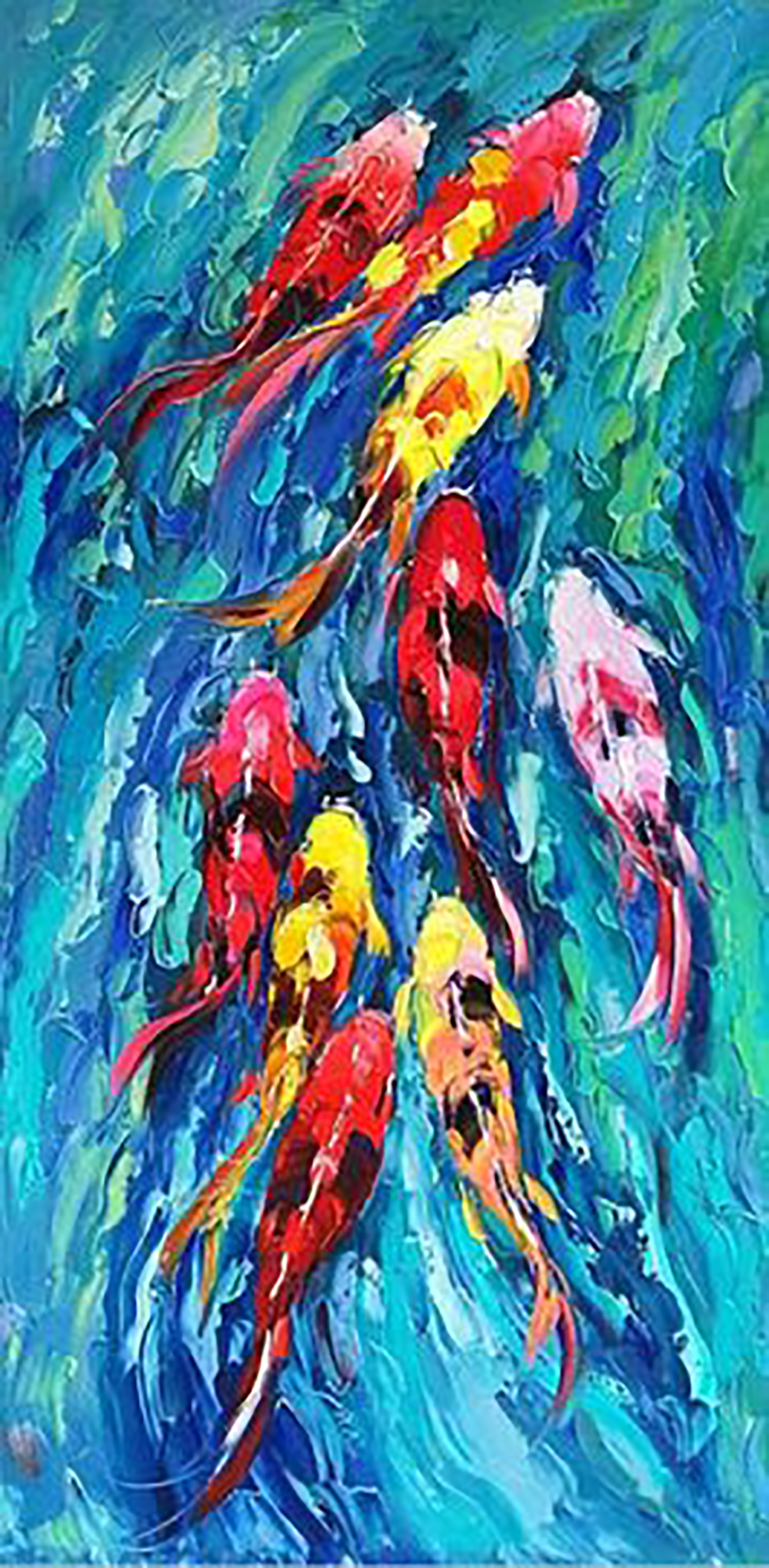 Koi Fish painting on canvas ANF0007