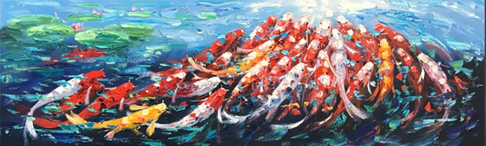 Koi Fish painting on canvas ANF0008