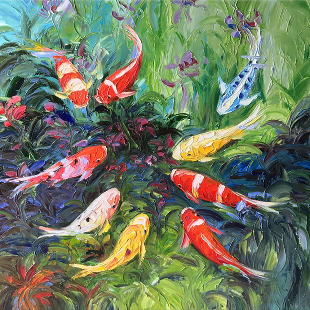 Koi Fish painting on canvas ANF0010