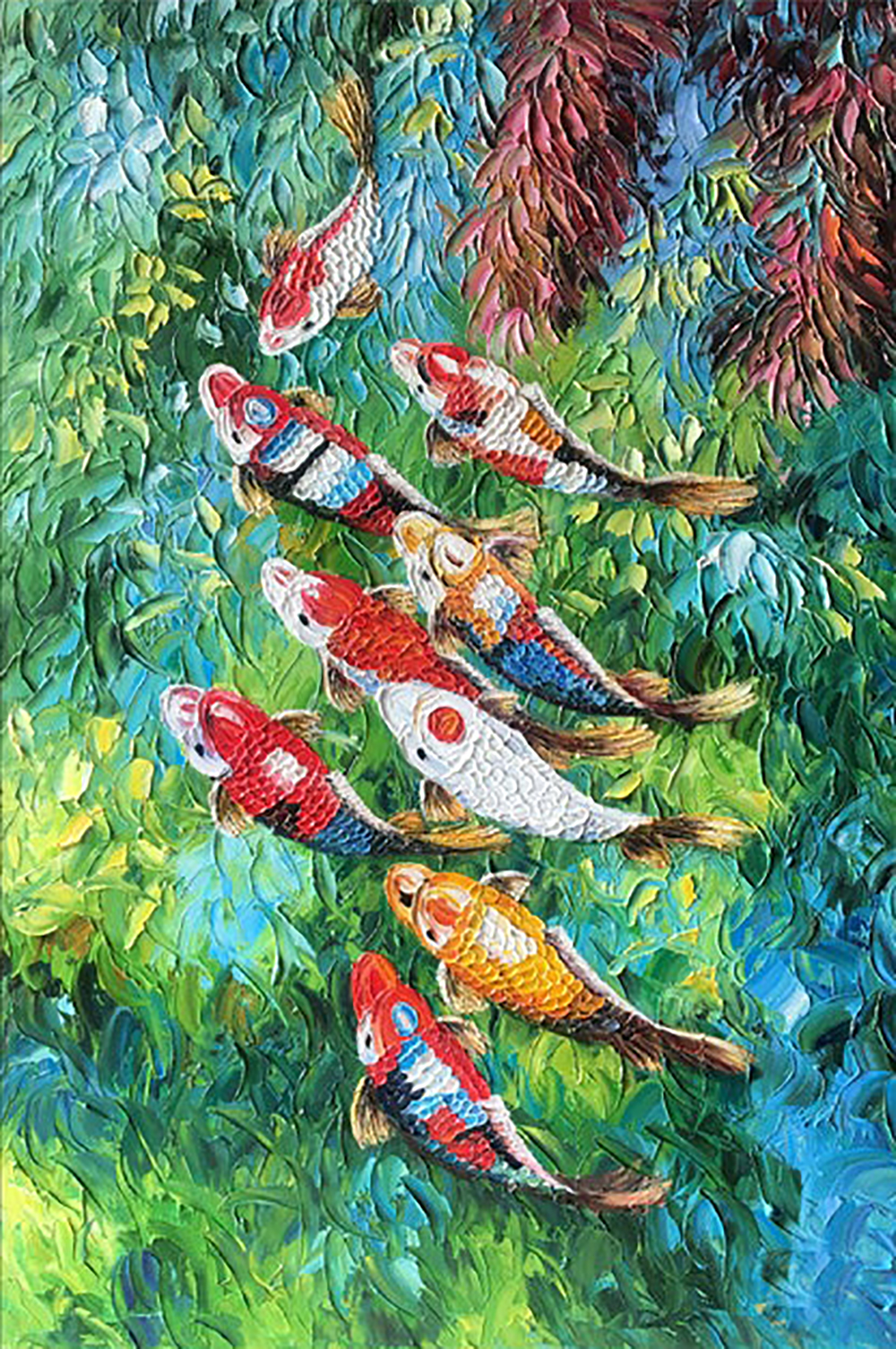 Koi Fish painting on canvas ANF0011