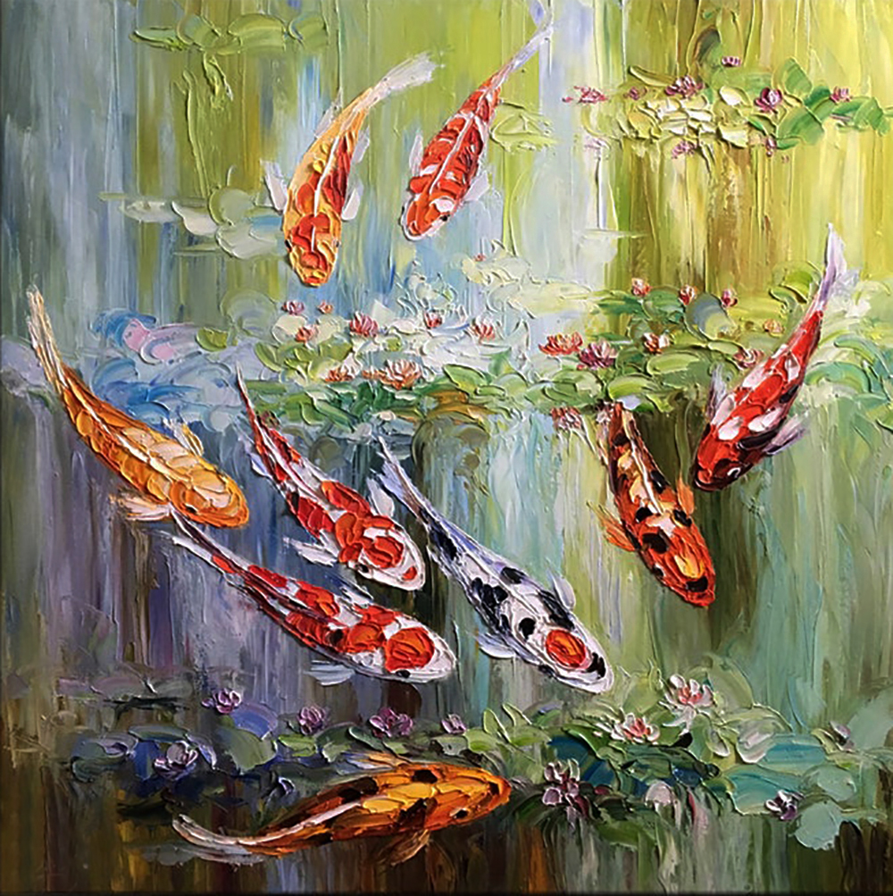 Koi Fish painting on canvas ANF0012