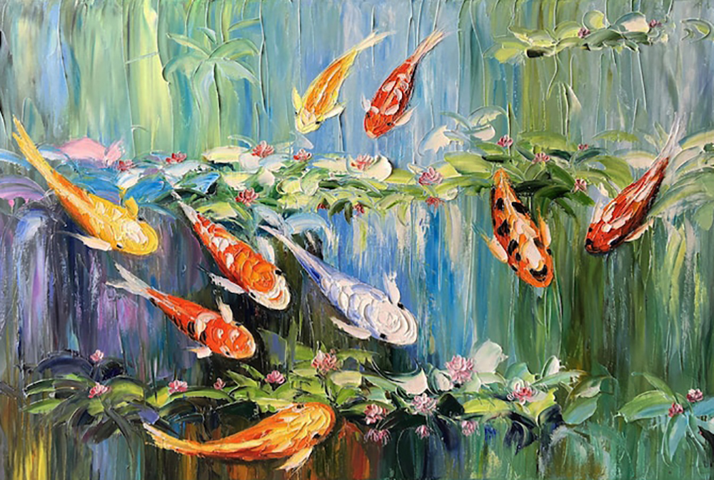 Koi Fish painting on canvas ANF0014