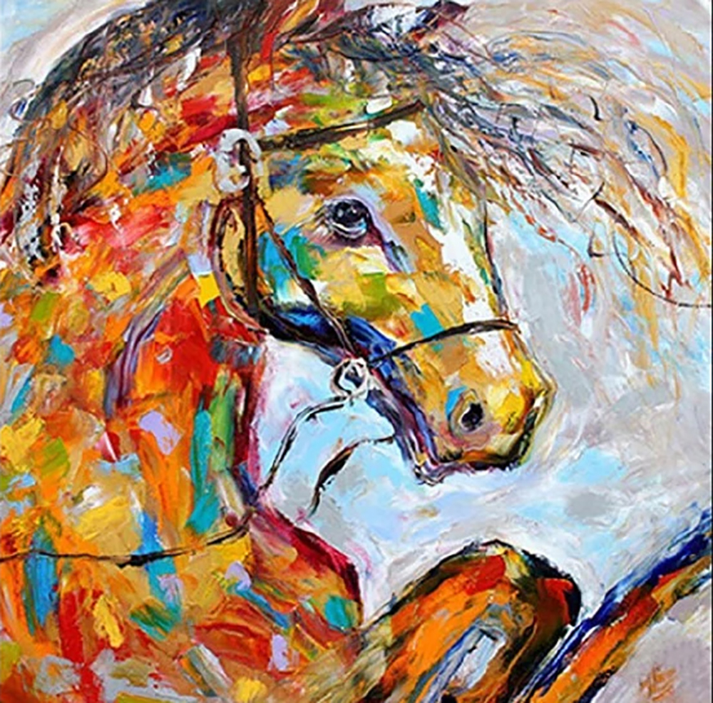 Horses painting on canvas ANH0023
