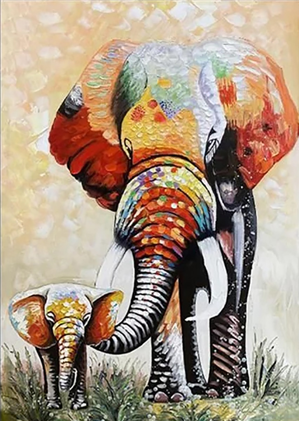 Elephants painting on canvas ANP0012