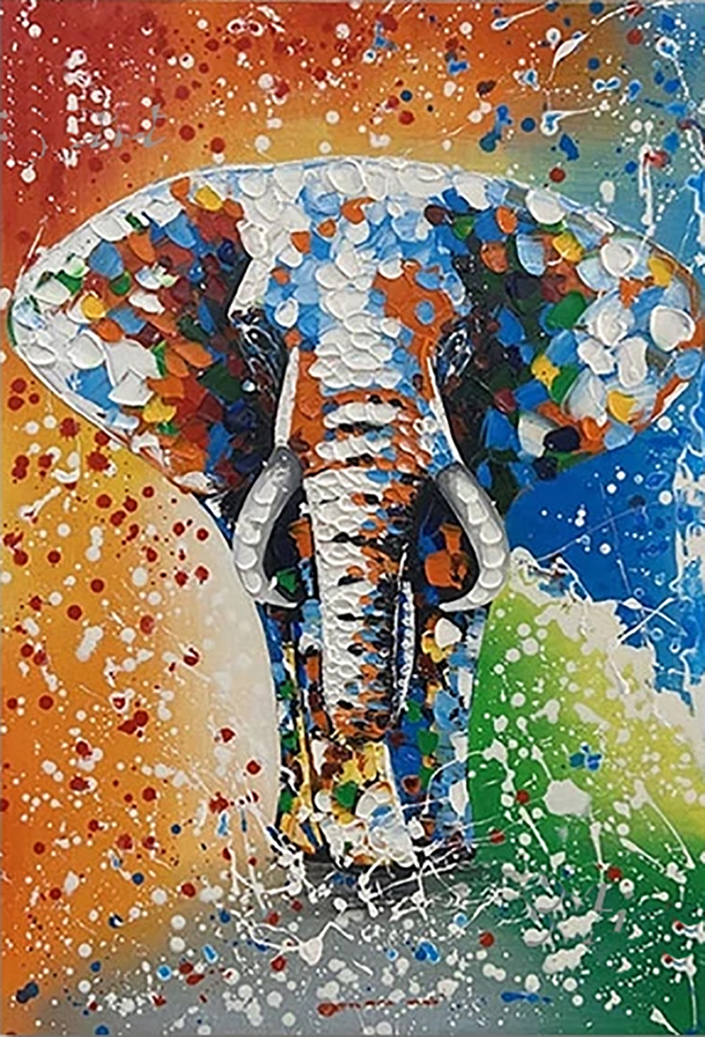 Elephants painting on canvas ANP0016