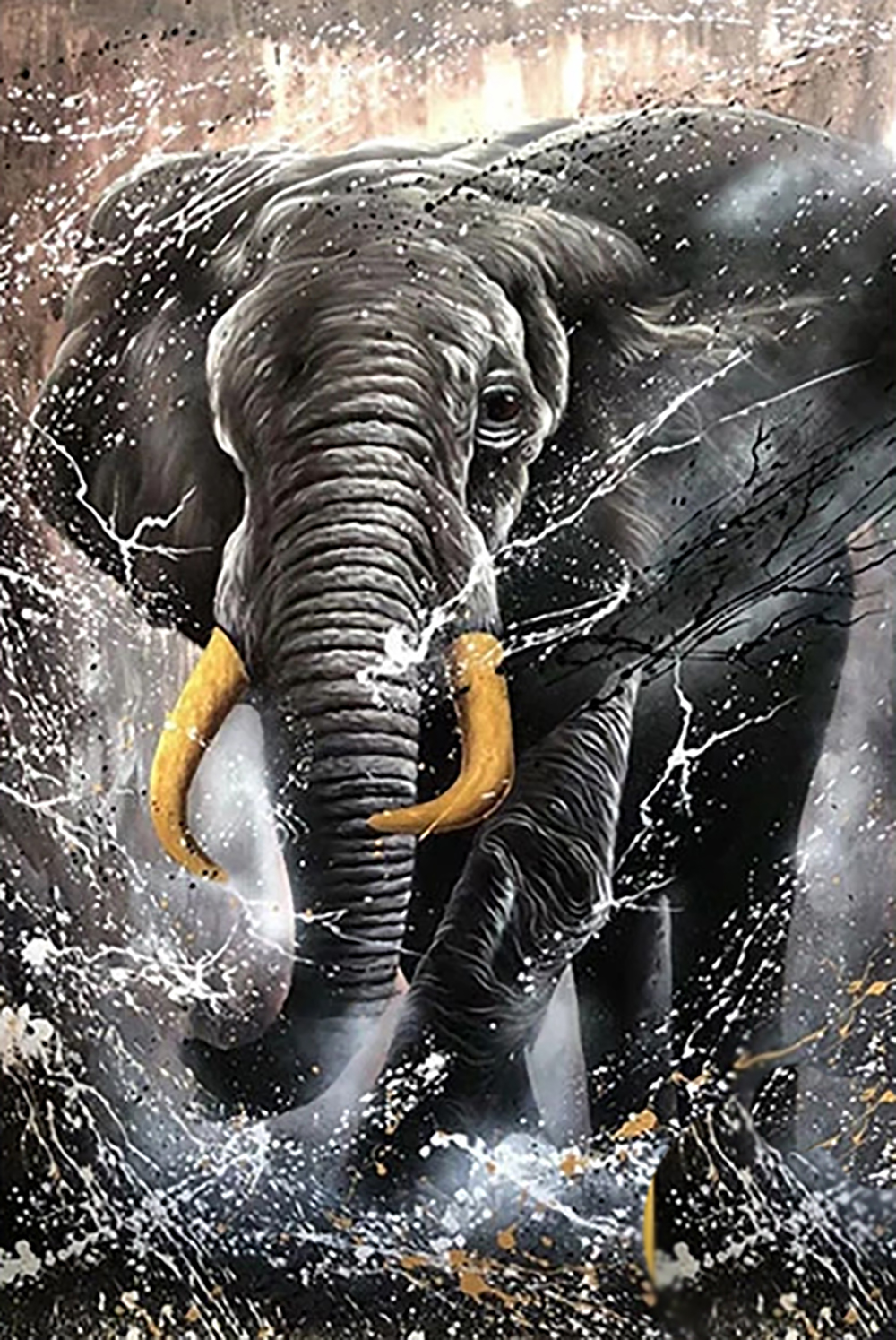 Elephants painting on canvas ANP0017