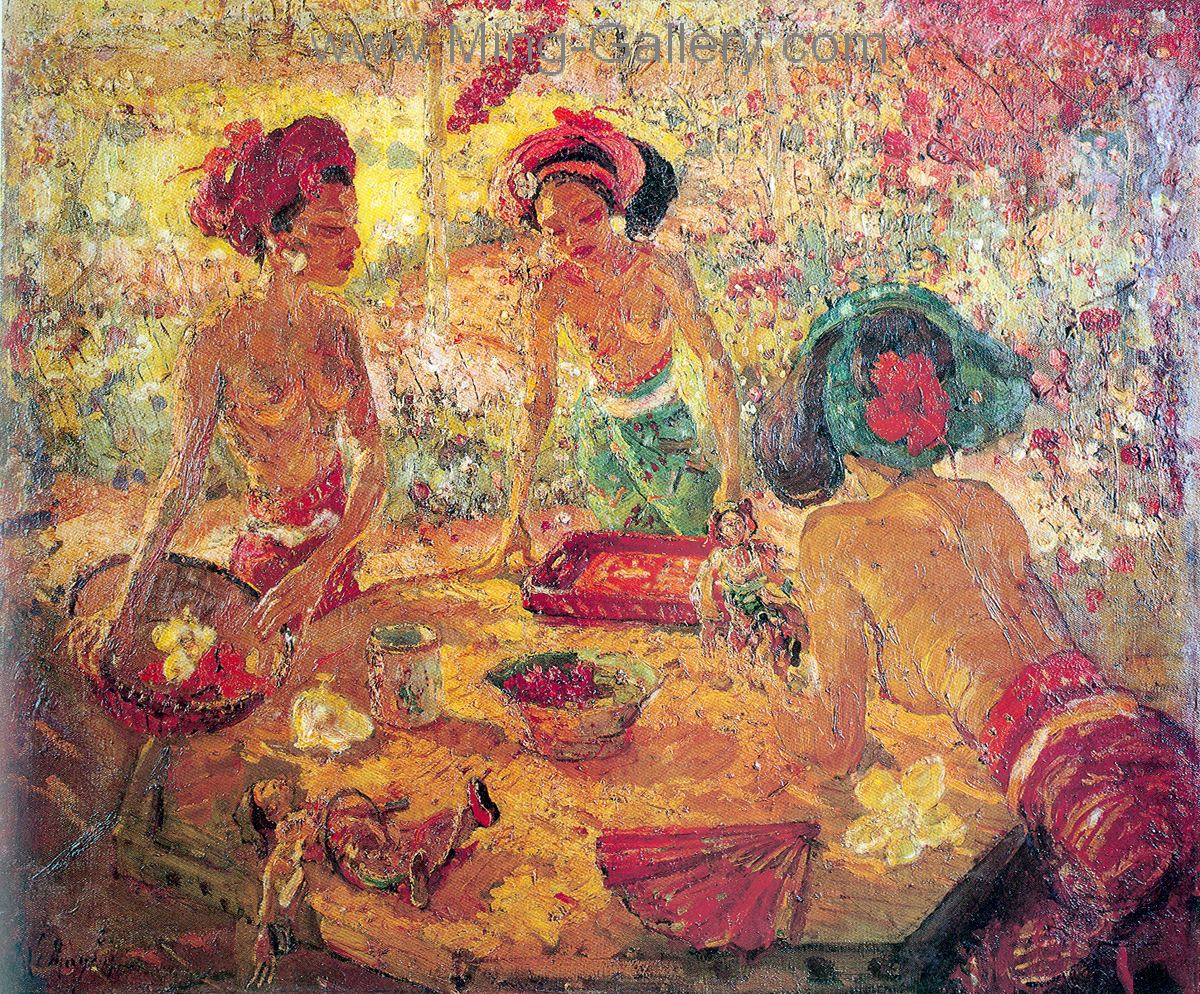 Famous Bali Artist Merpres painting on canvas BAA0005