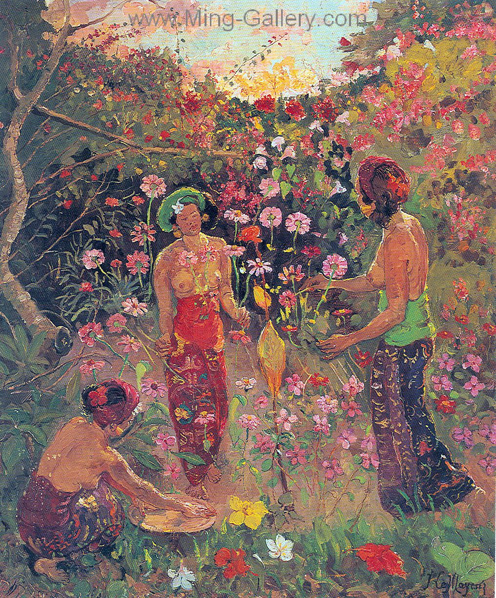 Famous Bali Artist Merpres painting on canvas BAA0028