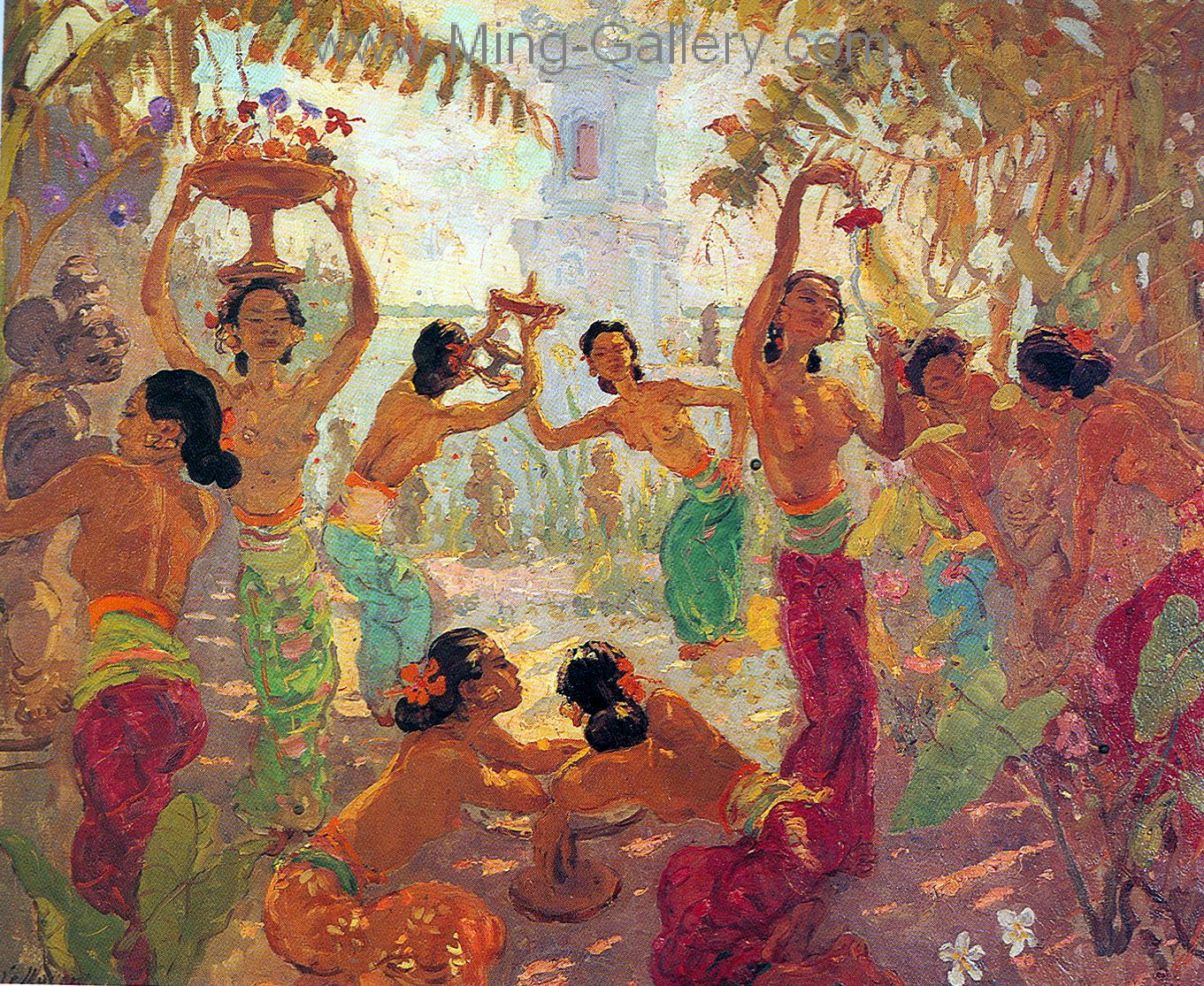 Famous Bali Artist Merpres painting on canvas BAA0029