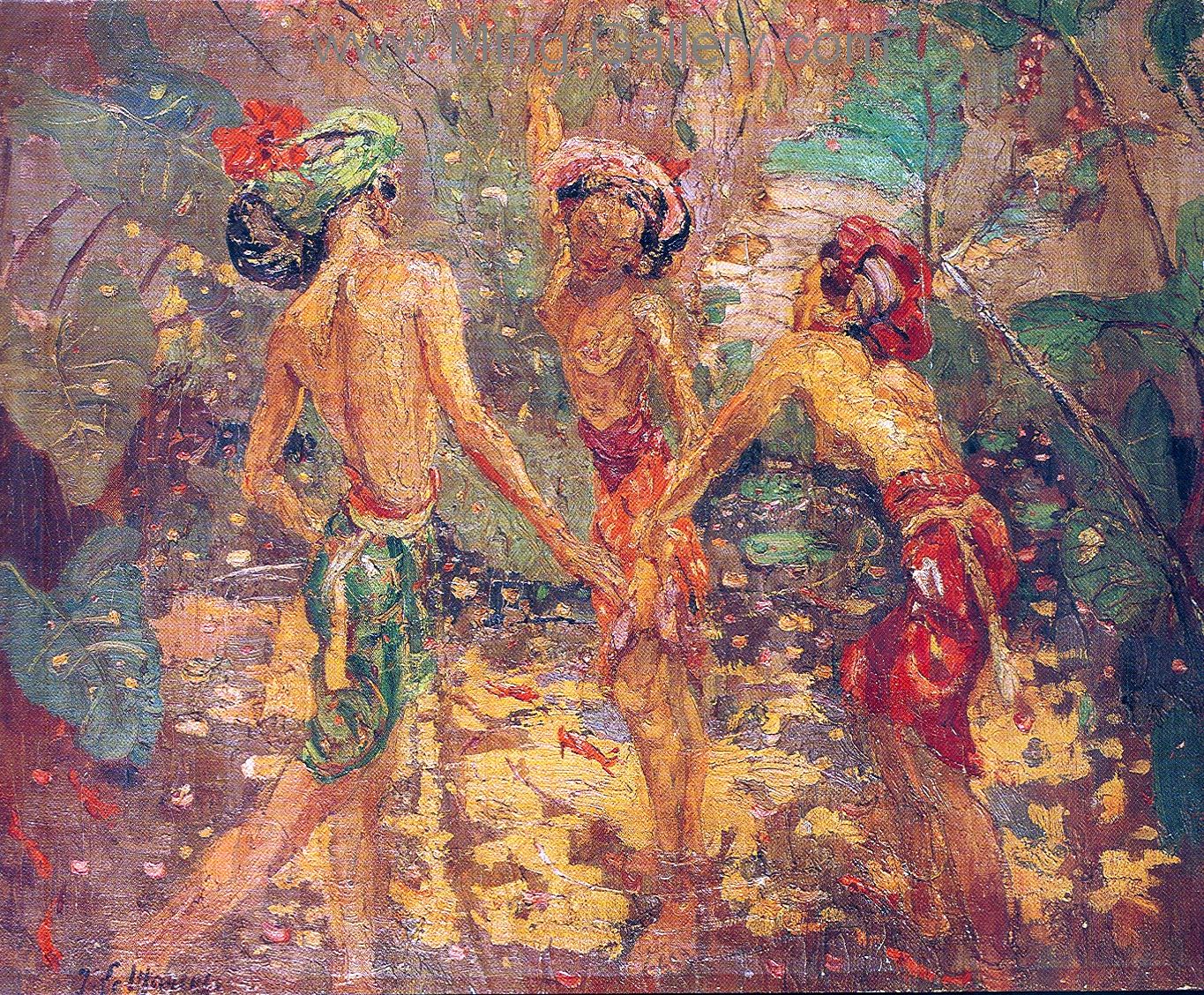 Famous Bali Artist Merpres painting on canvas BAA0031