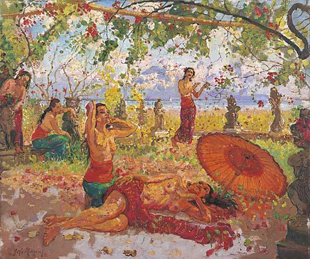 Famous Bali Artist Merpres painting on canvas BAA0052