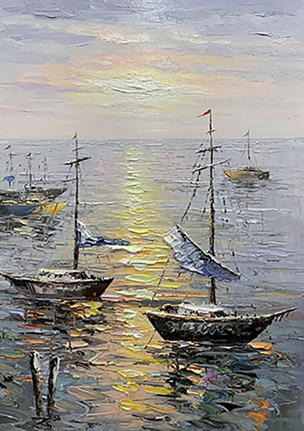 Boats painting on canvas BOA0001