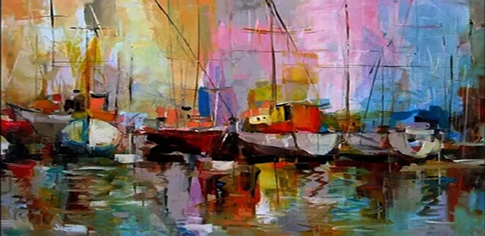 Boats painting on canvas BOA0002