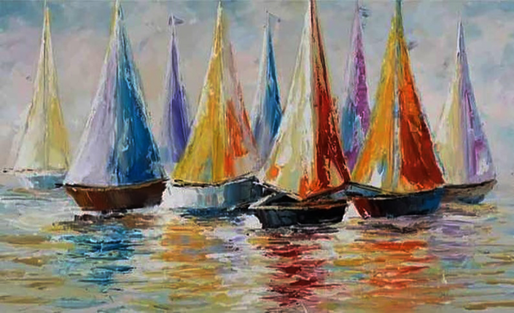 Boats painting on canvas BOA0005