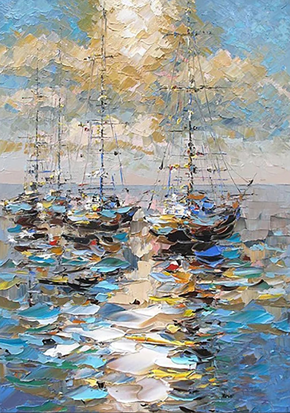 Boats painting on canvas BOA0009