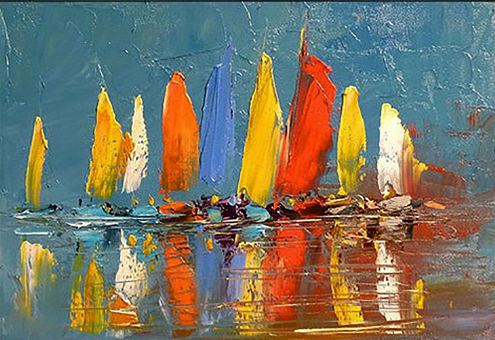 Boats painting on canvas BOA0020