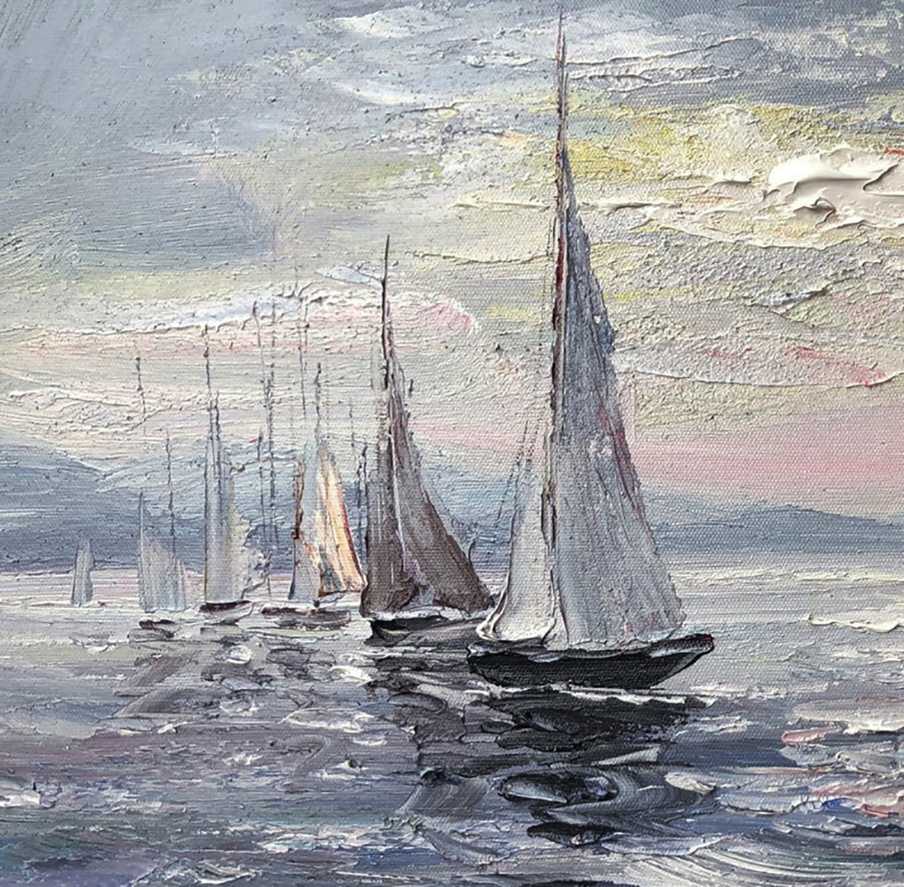 Boats painting on canvas BOA0022