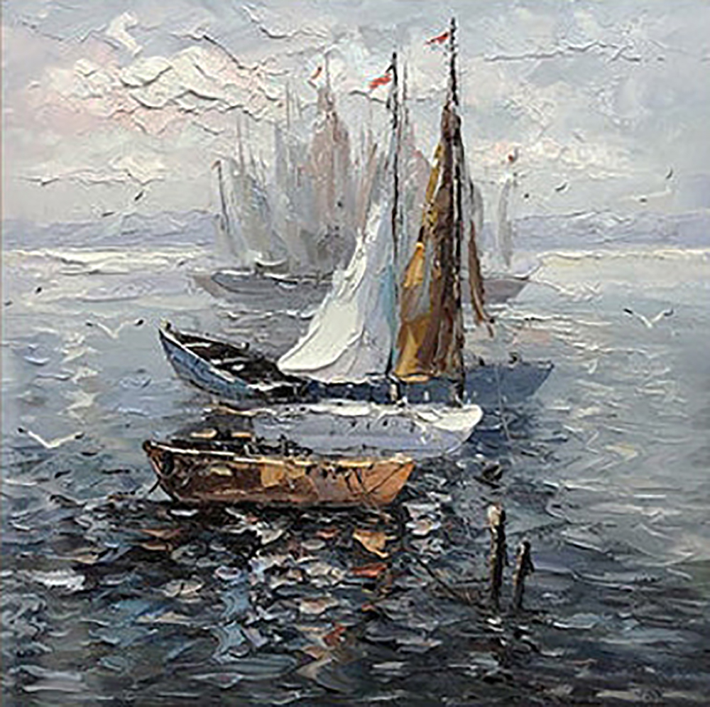 Boats painting on canvas BOA0024