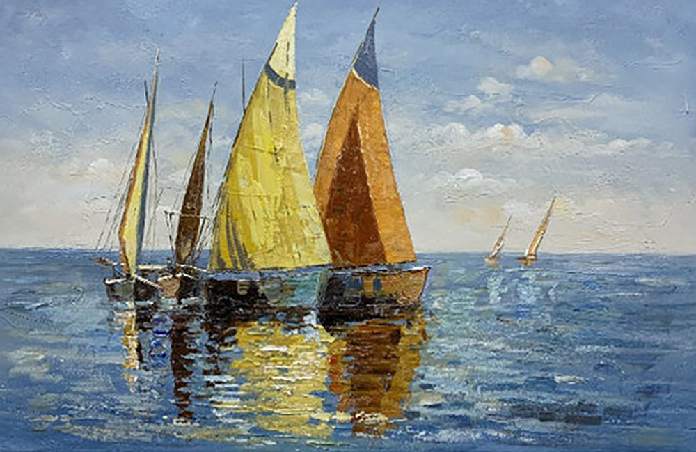 Boats painting on canvas BOA0032