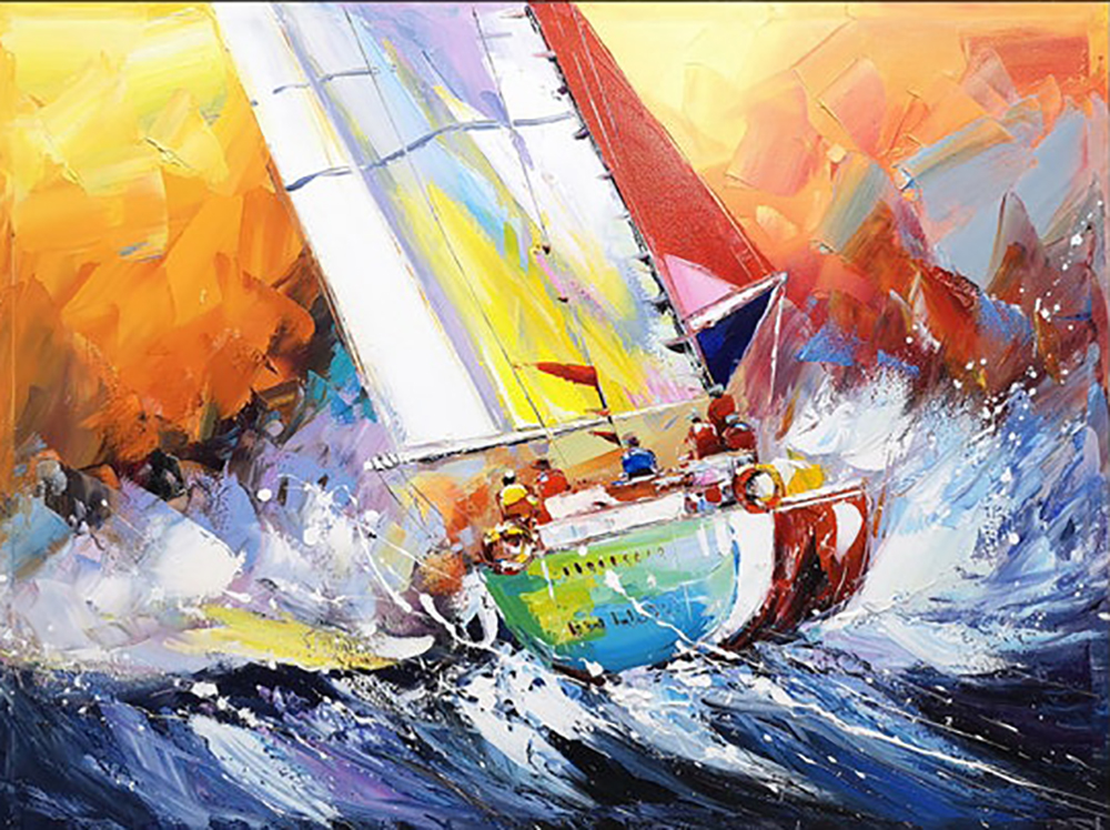 Boats painting on canvas BOA0037
