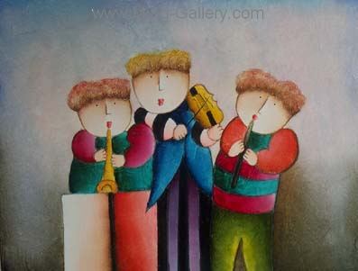 Children painting on canvas CHI0017