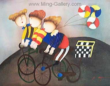 Children painting on canvas CHI0033