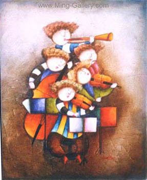 Children painting on canvas CHI0063