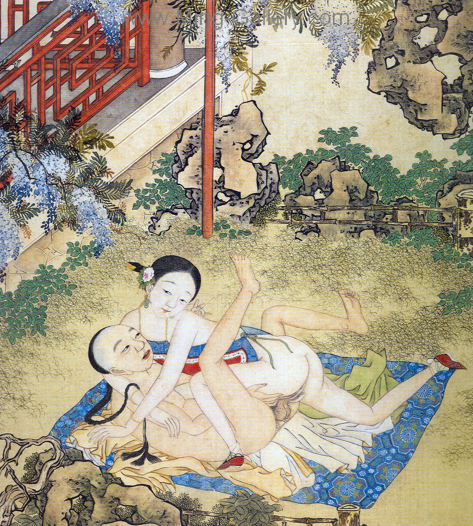 Two chinese erotic paintings