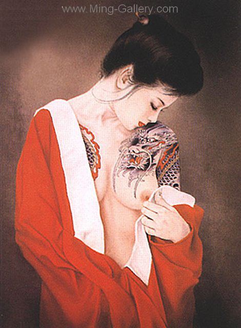 Japanese Erotic Art painting on canvas ERJ0043