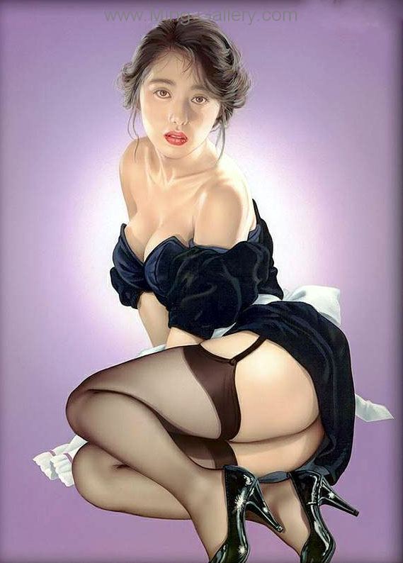 Erotic Art Asian Pinups painting on canvas ERP0057