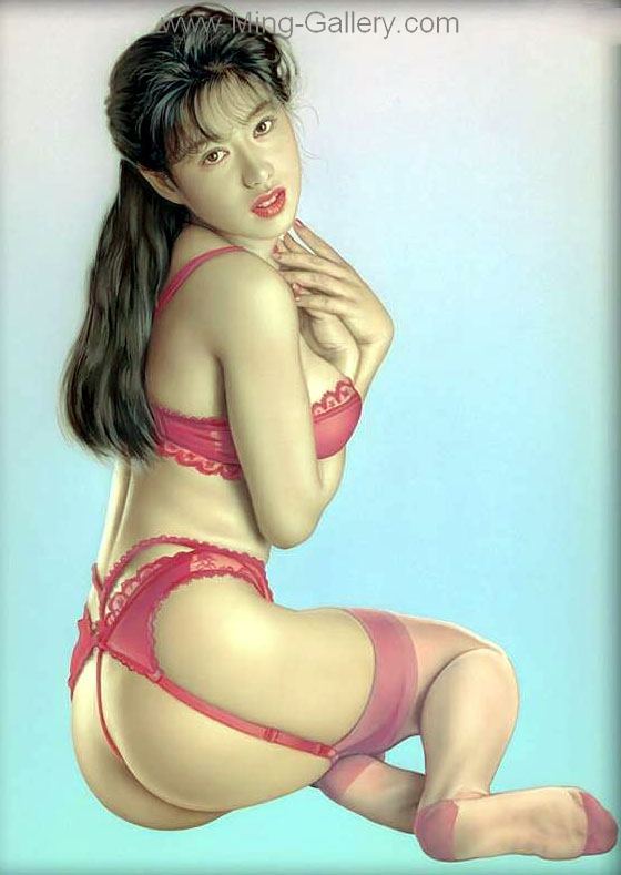 Erotic Art Asian Pinups painting on canvas ERP0079