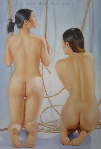 Erotic Art Asian Pinups painting on canvas ERP0176