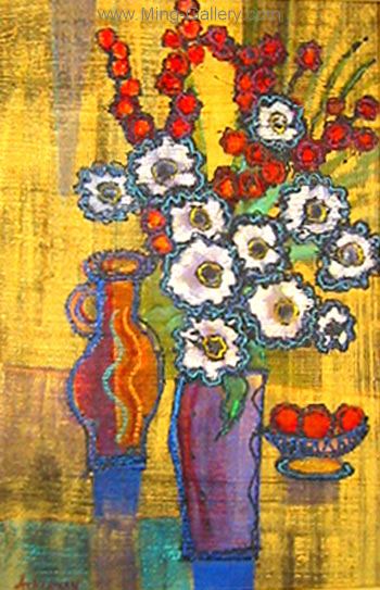 Flowers painting on canvas FLO0040