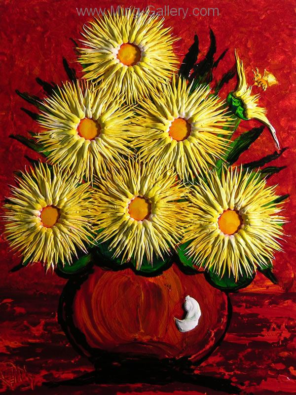 Flowers painting on canvas FLO0052