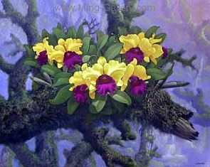 Flowers painting on canvas FLO0103