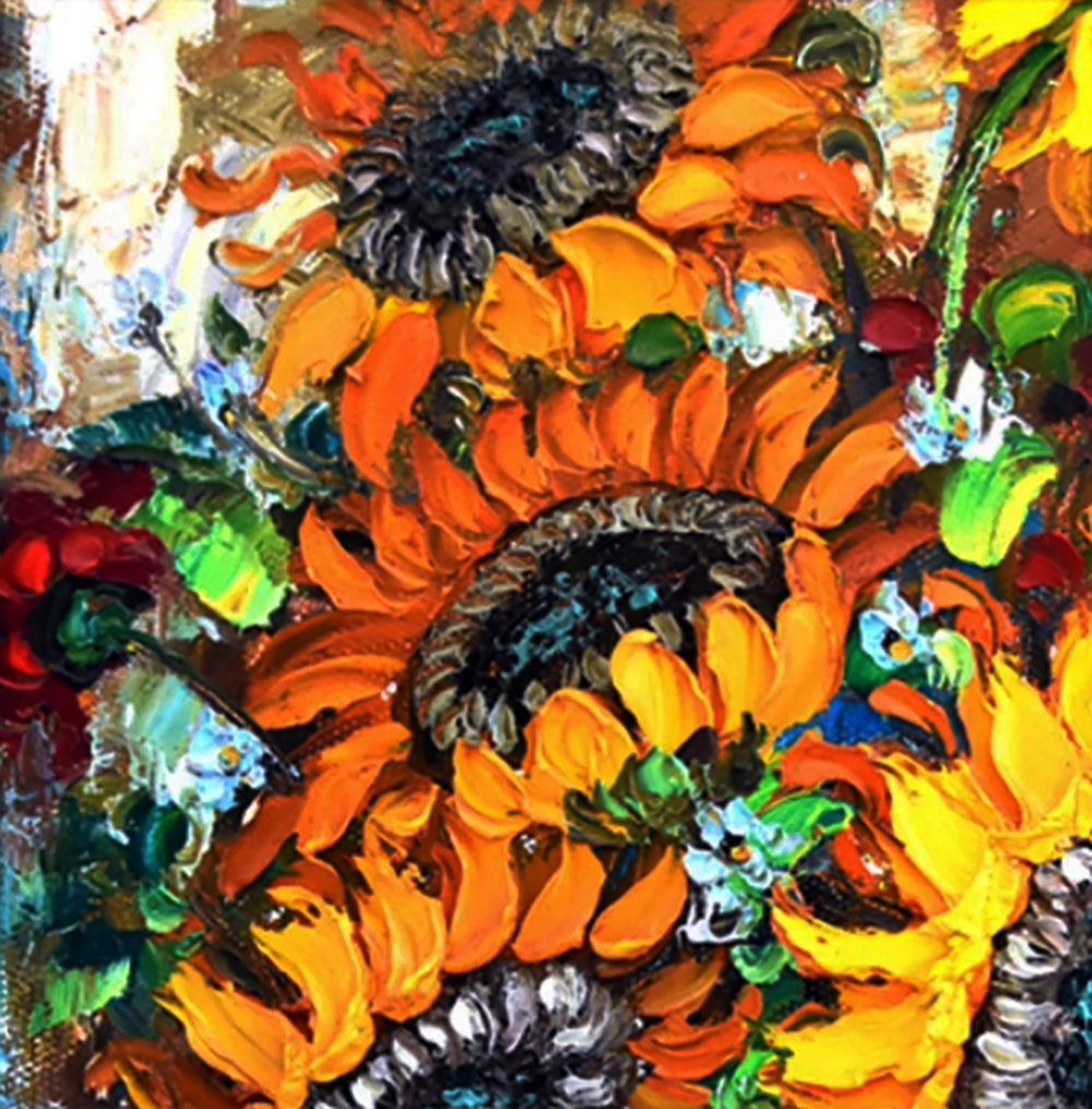 Flowers painting on canvas FLO0159