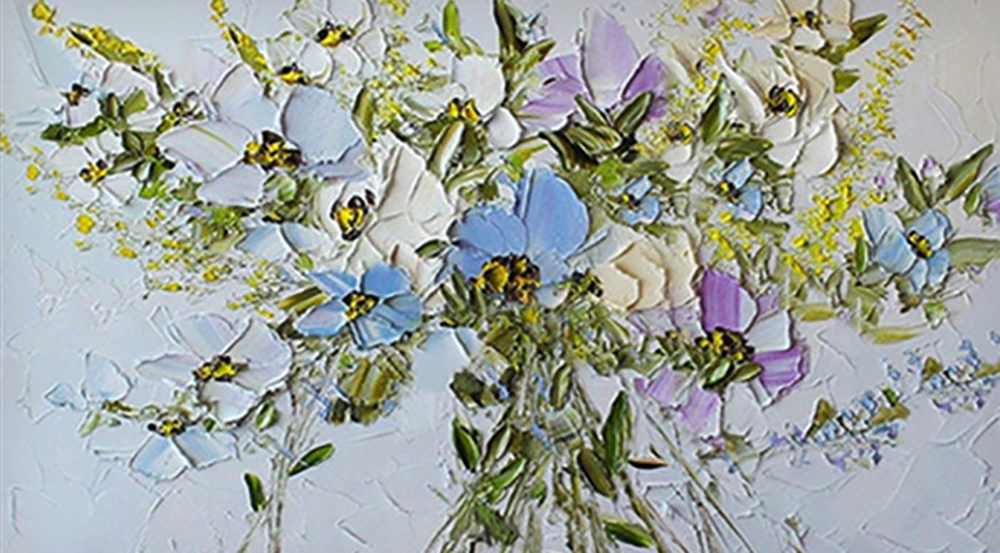 Flowers painting on canvas FLO0163