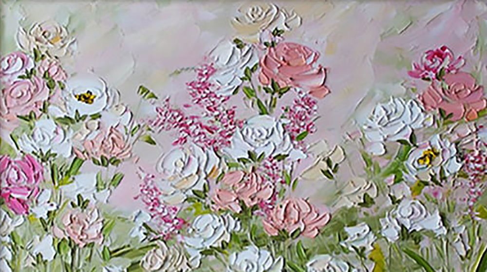 Flowers painting on canvas FLO0166
